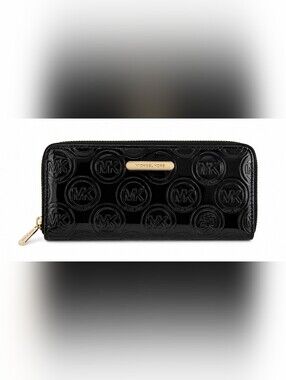Michael Kors Shiny Black Embossed Wallet